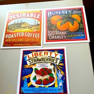 Three vintage large Louisiana postcards.